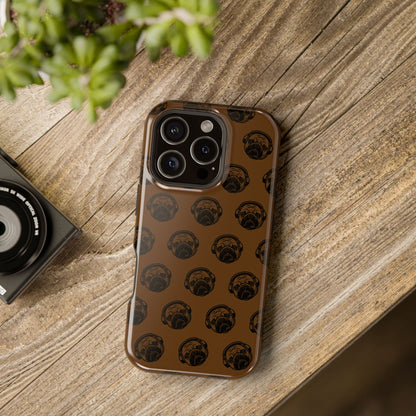 [Brown] Poogstek Logo Stylish Impact-Resistant Phone Case with Cool Headphone Design, Hipster Gift, Fun Phone Accessory, Trendy Tech Case, Unique [...]