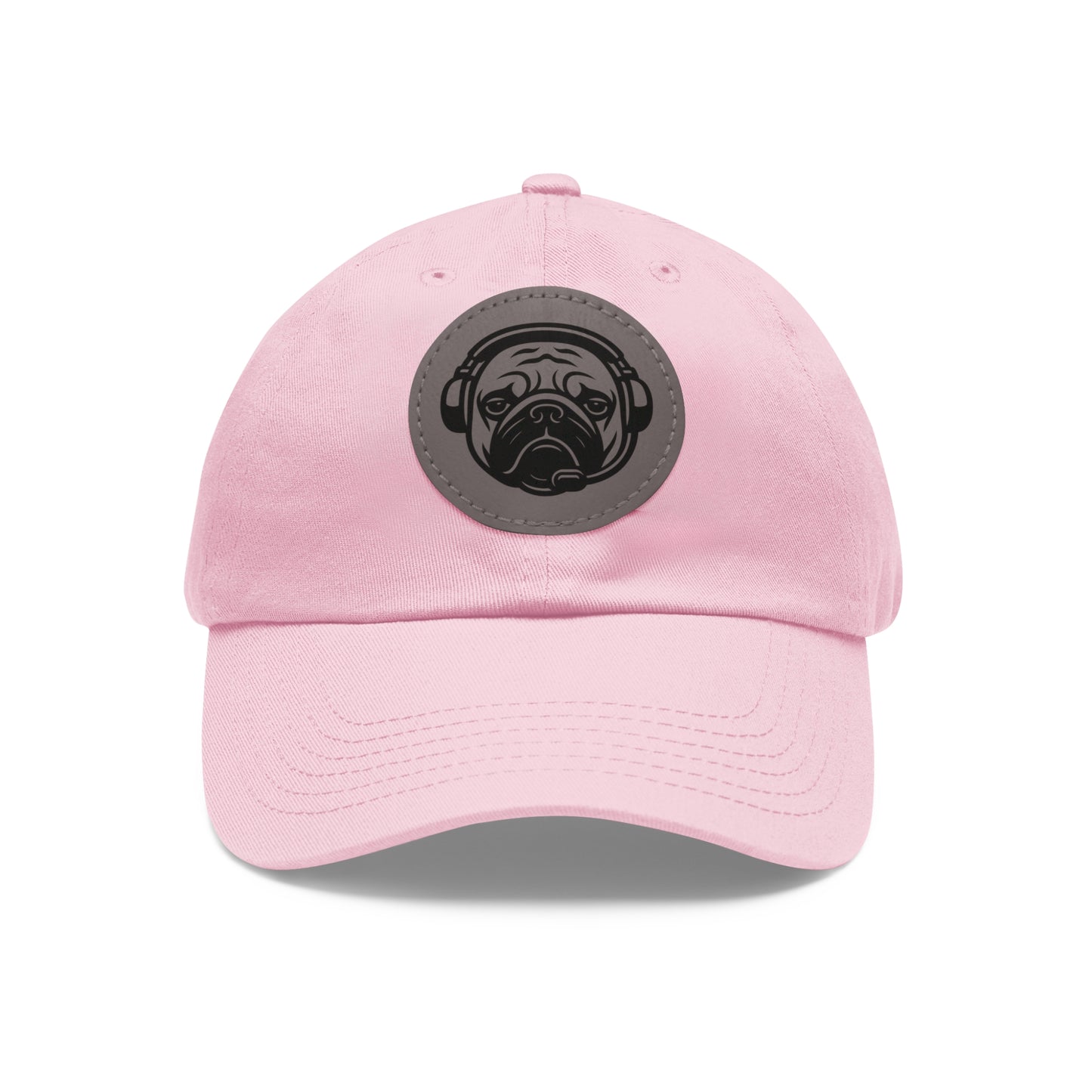 [Pink] Unisex Poogstek Hat with Leather Patch, Cute Pet Lover Cap, Gift for Dog Owners, Adjustable Baseball Cap, Fun Casual Headwear