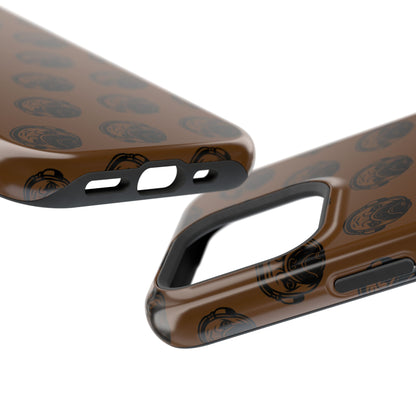 [Brown] Poogstek Logo Stylish Impact-Resistant Phone Case with Cool Headphone Design, Hipster Gift, Fun Phone Accessory, Trendy Tech Case, Unique [...]