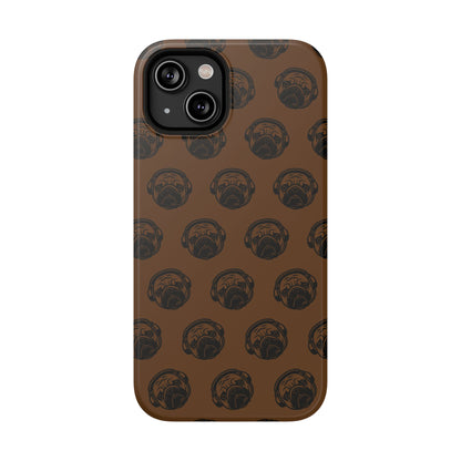 [Brown] Poogstek Logo Stylish Impact-Resistant Phone Case with Cool Headphone Design, Hipster Gift, Fun Phone Accessory, Trendy Tech Case, Unique [...]