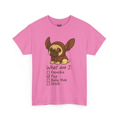 Pug Frenchie or Baby Yoda Tee, Casual Dog Lover's T-Shirt, Halloween Gift for Pet Owners, Funny Friendship Shirt, Unisex Cotton Tee