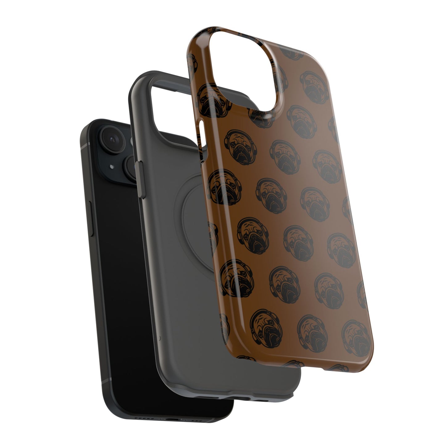 [Brown] Poogstek Logo Stylish Impact-Resistant Phone Case with Cool Headphone Design, Hipster Gift, Fun Phone Accessory, Trendy Tech Case, Unique [...]