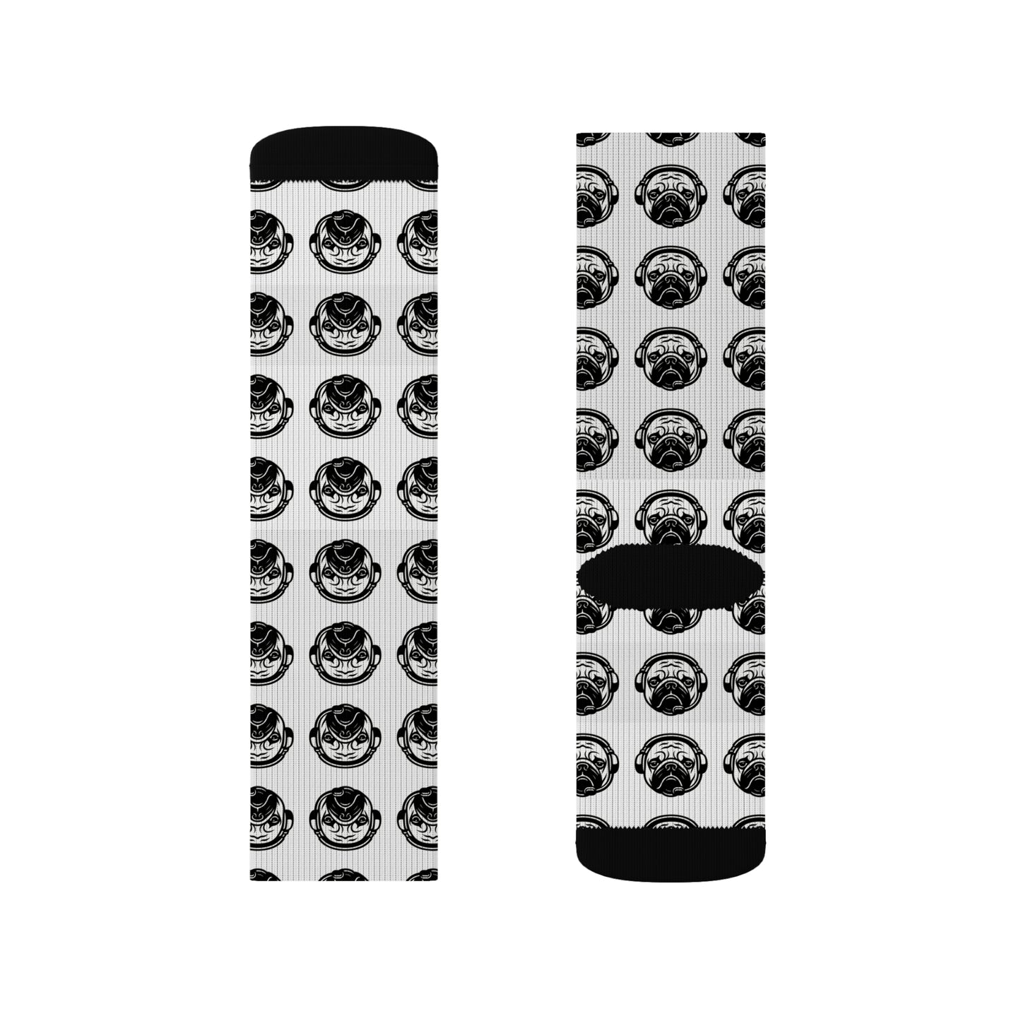 [White] Poogstek Whimsical Sublimation Socks, Cozy Gift for Friends, Fun Fashion Accessory, Everyday Wear, Unique Patterned Socks