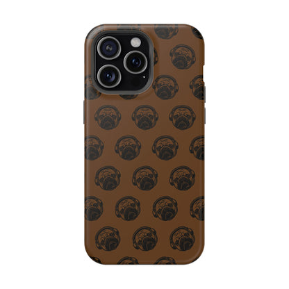 [Brown] Poogstek Logo Stylish Impact-Resistant Phone Case with Cool Headphone Design, Hipster Gift, Fun Phone Accessory, Trendy Tech Case, Unique [...]