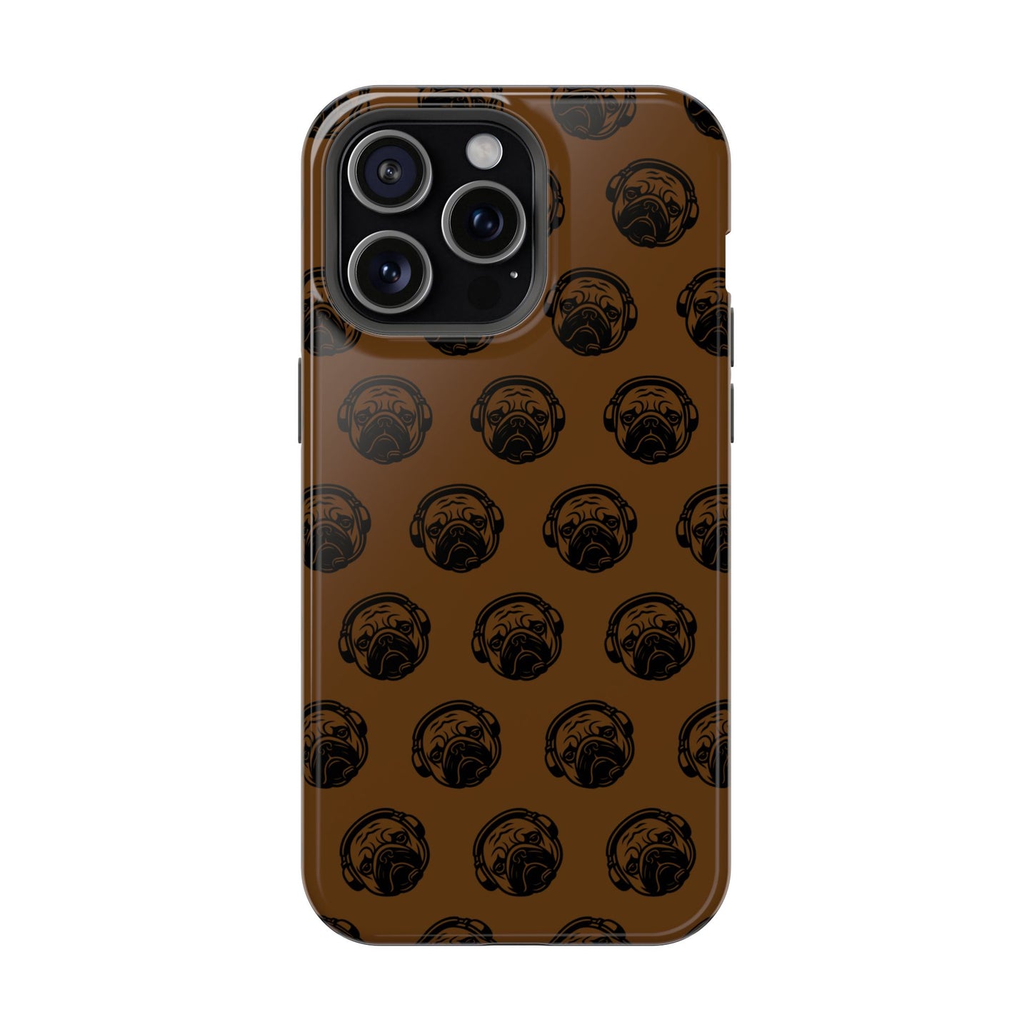 [Brown] Poogstek Logo Stylish Impact-Resistant Phone Case with Cool Headphone Design, Hipster Gift, Fun Phone Accessory, Trendy Tech Case, Unique [...]