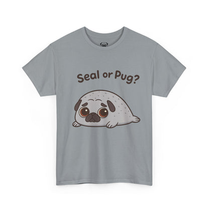 Cute Pug or Seal Tee, Casual Dog Lover's T-Shirt, Gift for Pet Owners, Funny Friendship Shirt, Unisex Cotton Tee
