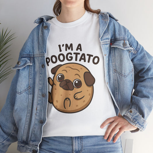 Cute Pug Potato Poogtato Tee, Casual Dog Lover's T-Shirt, Halloween Gift for Pet Owners, Funny Friendship Shirt, Unisex Cotton Tee