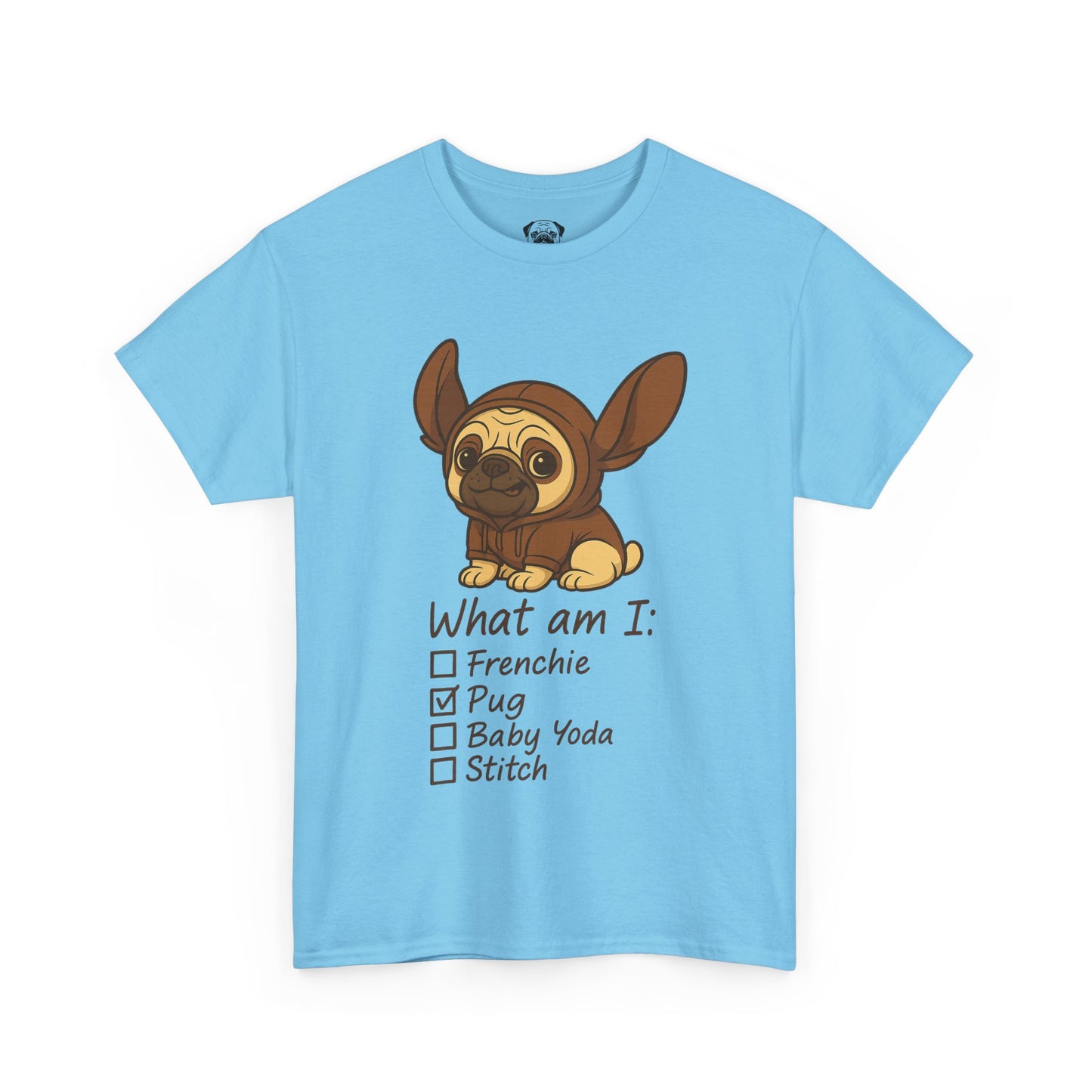 Pug Frenchie or Baby Yoda Tee, Casual Dog Lover's T-Shirt, Halloween Gift for Pet Owners, Funny Friendship Shirt, Unisex Cotton Tee