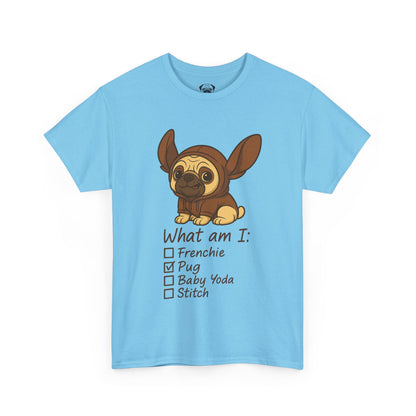 Pug Frenchie or Baby Yoda Tee, Casual Dog Lover's T-Shirt, Halloween Gift for Pet Owners, Funny Friendship Shirt, Unisex Cotton Tee