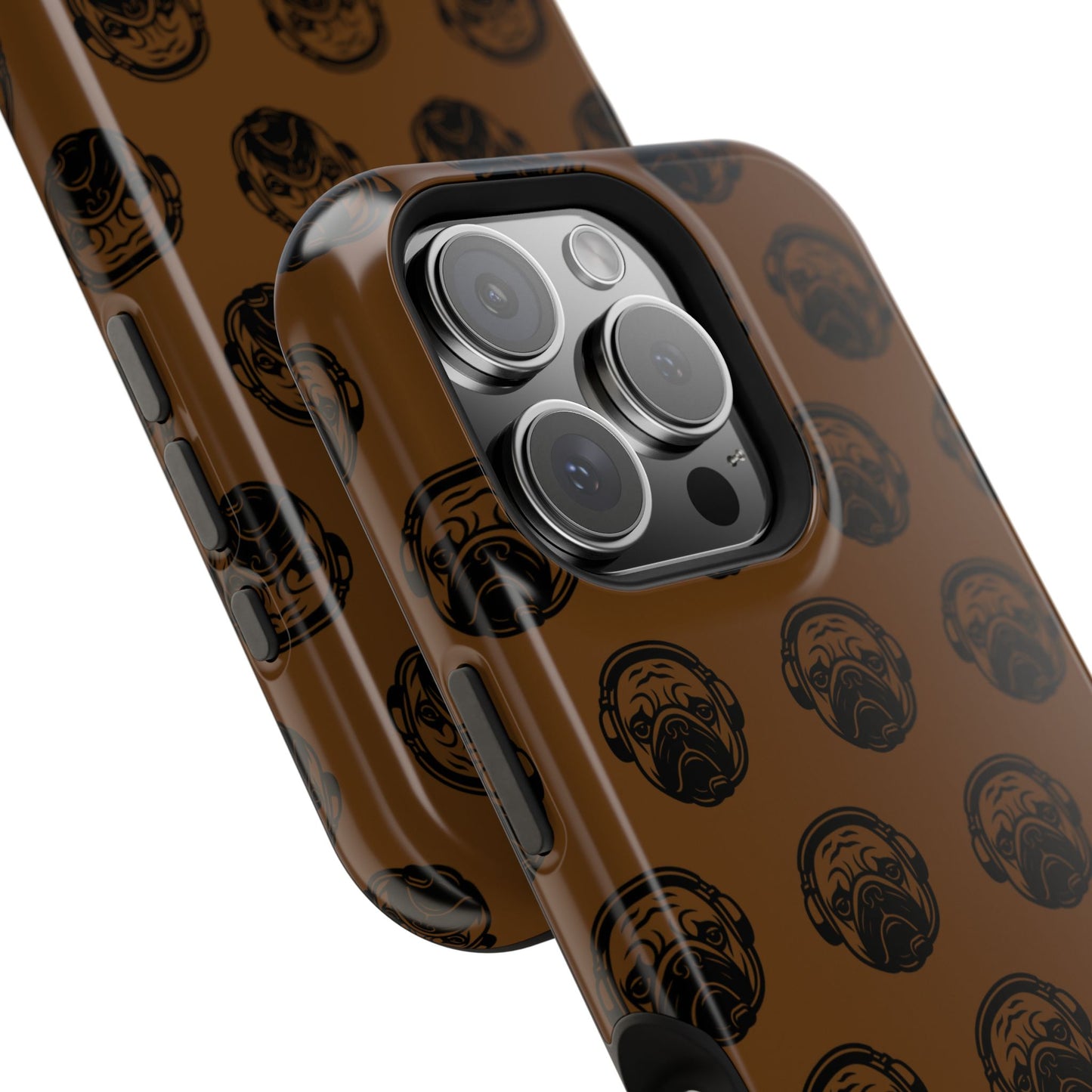 [Brown] Poogstek Logo Stylish Impact-Resistant Phone Case with Cool Headphone Design, Hipster Gift, Fun Phone Accessory, Trendy Tech Case, Unique [...]