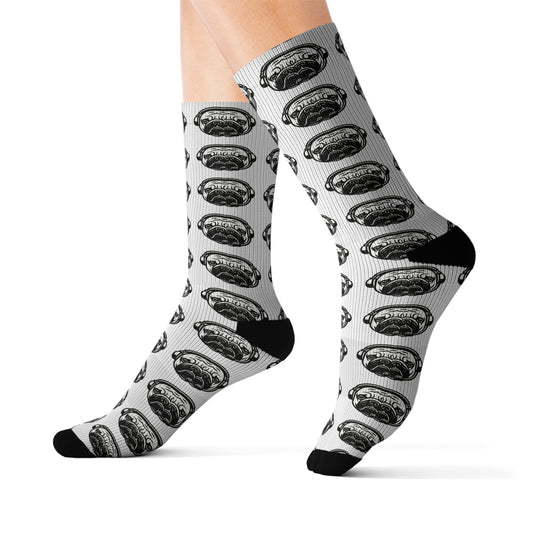 [White] Poogstek Whimsical Sublimation Socks, Cozy Gift for Friends, Fun Fashion Accessory, Everyday Wear, Unique Patterned Socks
