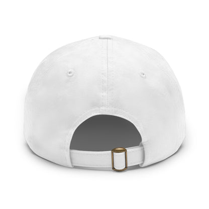 [White] Unisex Poogstek Hat with Leather Patch, Cute Pet Lover Cap, Gift for Dog Owners, Adjustable Baseball Cap, Fun Casual Headwear