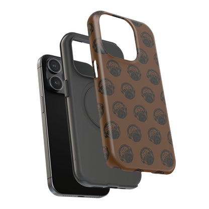 [Brown] Poogstek Logo Stylish Impact-Resistant Phone Case with Cool Headphone Design, Hipster Gift, Fun Phone Accessory, Trendy Tech Case, Unique [...]