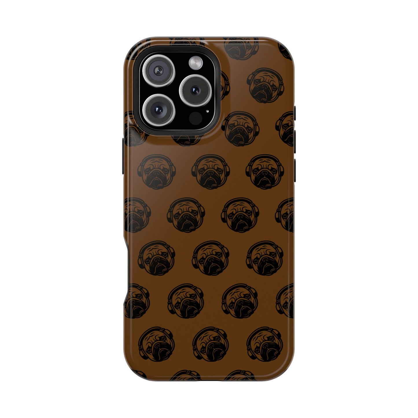 [Brown] Poogstek Logo Stylish Impact-Resistant Phone Case with Cool Headphone Design, Hipster Gift, Fun Phone Accessory, Trendy Tech Case, Unique [...]
