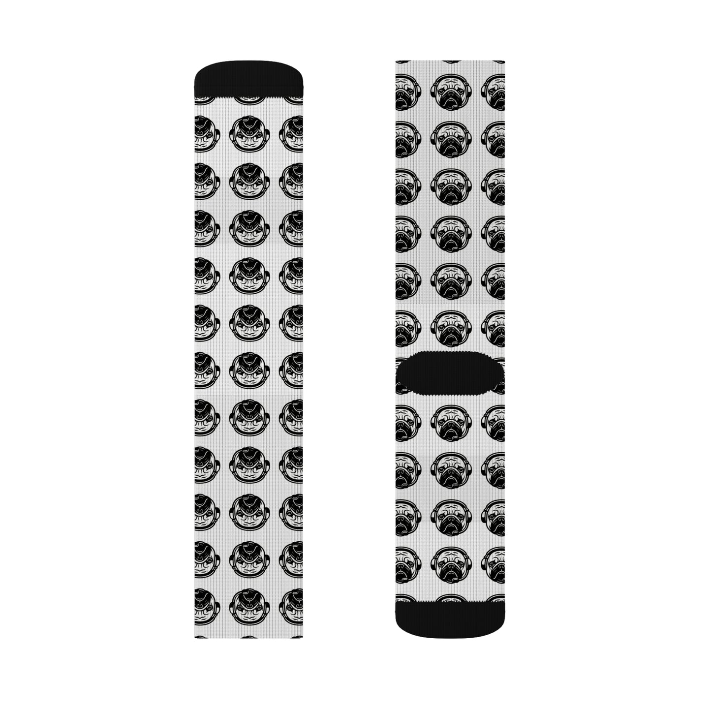 [White] Poogstek Whimsical Sublimation Socks, Cozy Gift for Friends, Fun Fashion Accessory, Everyday Wear, Unique Patterned Socks