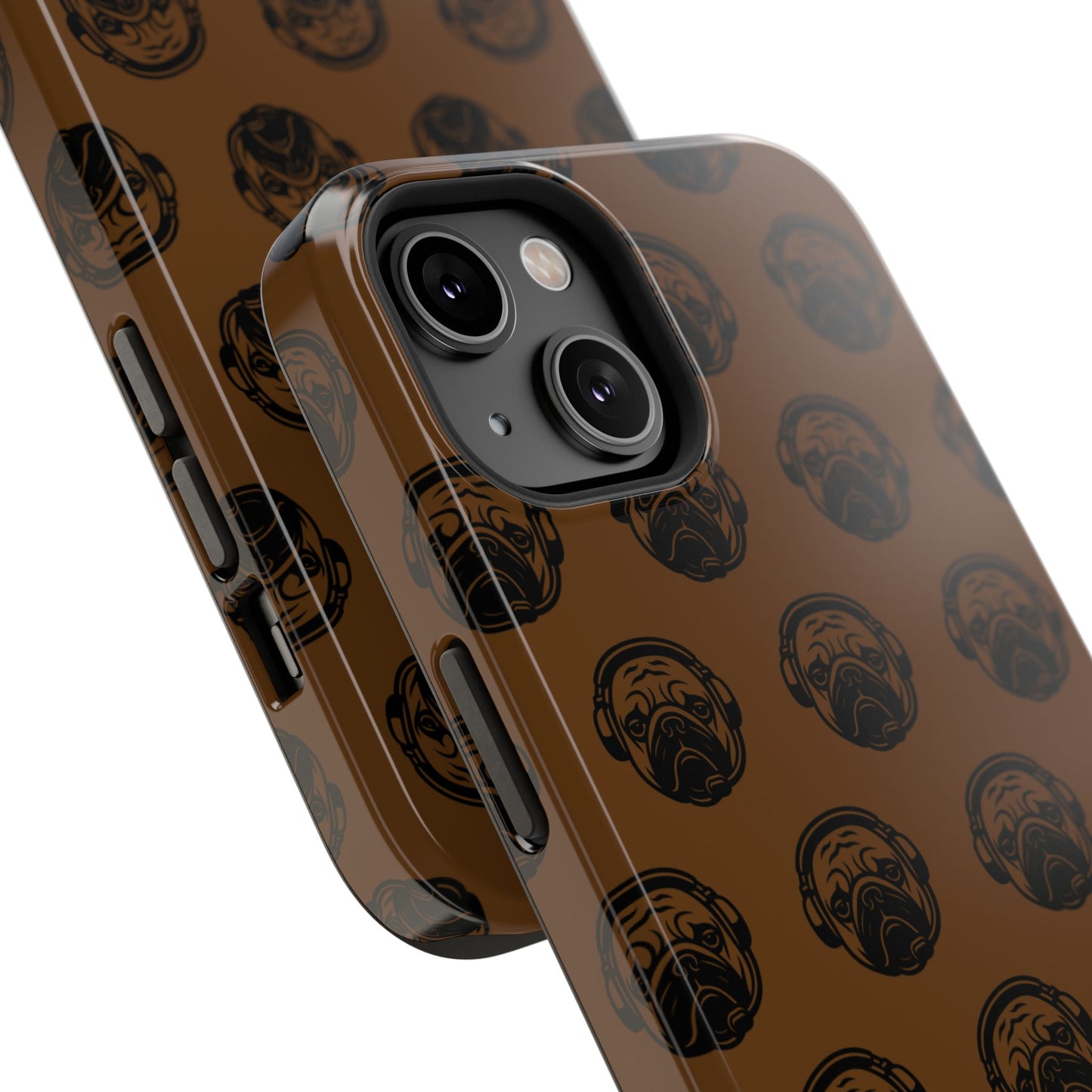 [Brown] Poogstek Logo Stylish Impact-Resistant Phone Case with Cool Headphone Design, Hipster Gift, Fun Phone Accessory, Trendy Tech Case, Unique [...]
