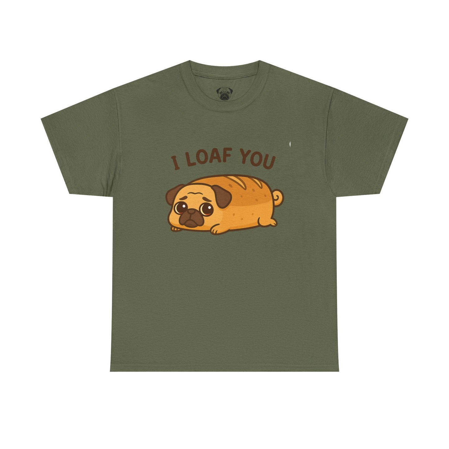 Cute Pug Loaf You Bread Tee, Casual Dog Lover's T-Shirt, Halloween Gift for Pet Owners, Funny Friendship Shirt, Unisex Cotton Tee