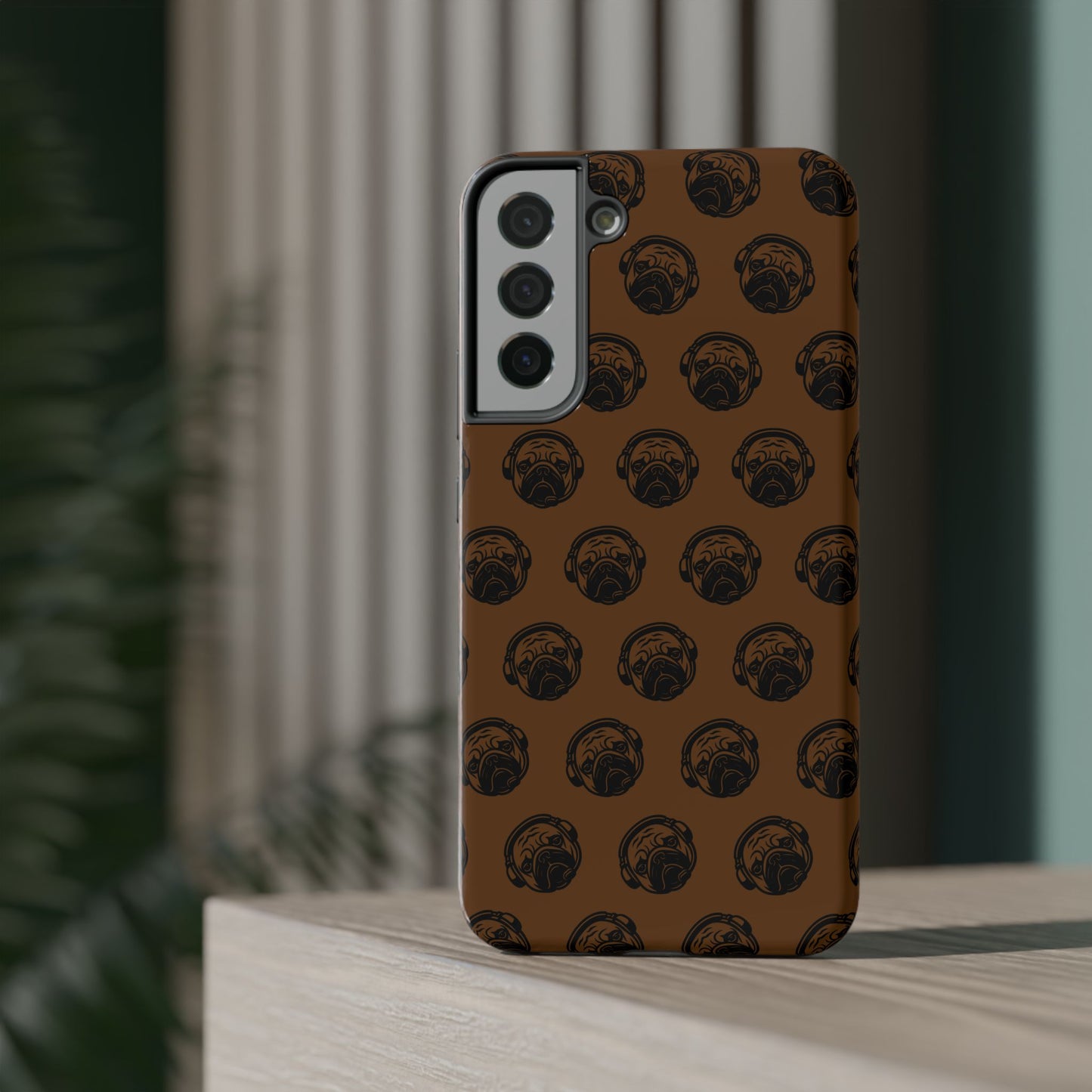[Brown] Poogstek Logo Stylish Impact-Resistant Phone Case with Cool Headphone Design, Hipster Gift, Fun Phone Accessory, Trendy Tech Case, Unique [...]