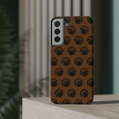 [Brown] Poogstek Logo Stylish Impact-Resistant Phone Case with Cool Headphone Design, Hipster Gift, Fun Phone Accessory, Trendy Tech Case, Unique [...]
