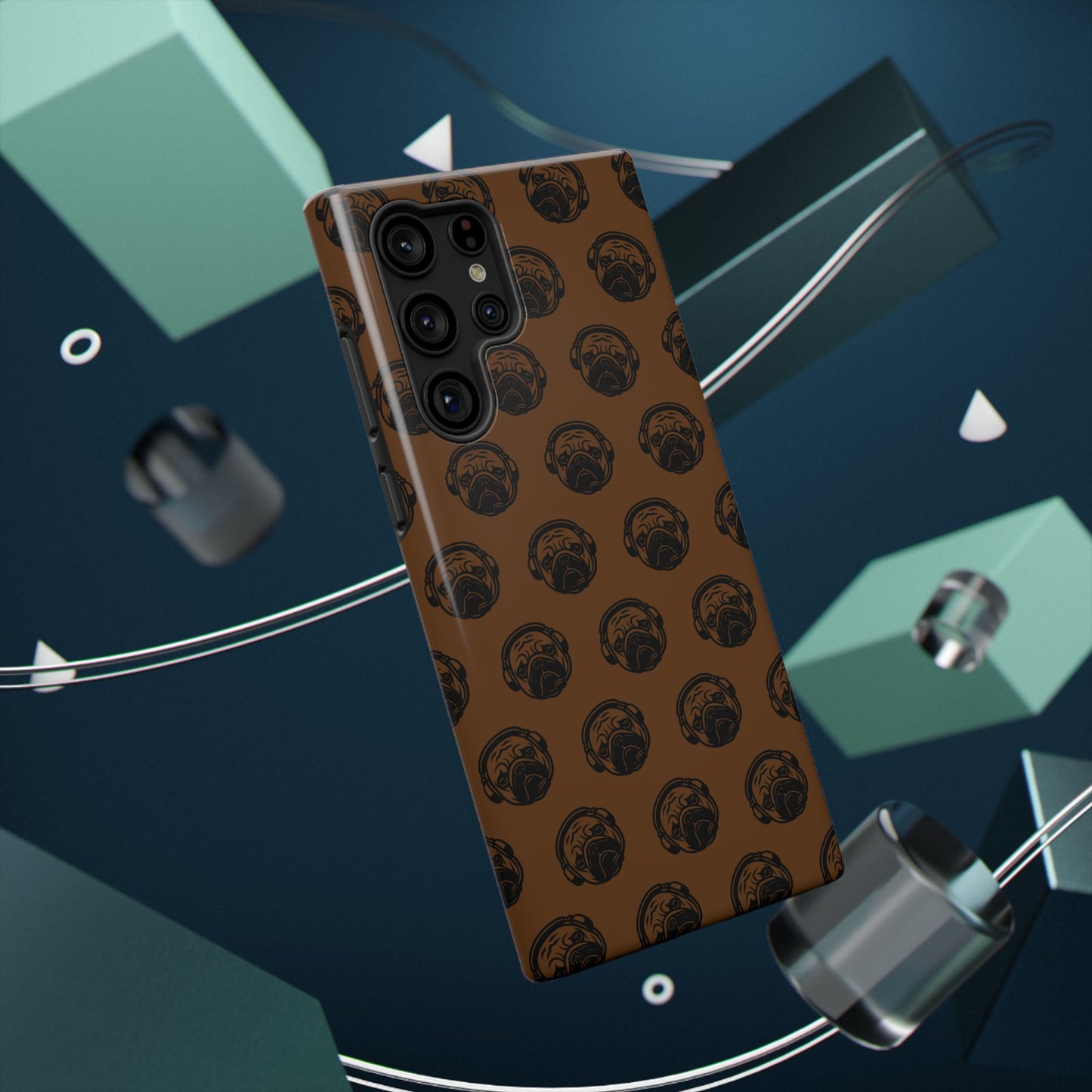 [Brown] Poogstek Logo Stylish Impact-Resistant Phone Case with Cool Headphone Design, Hipster Gift, Fun Phone Accessory, Trendy Tech Case, Unique [...]
