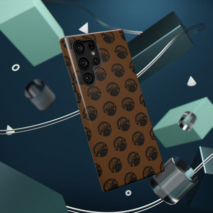 [Brown] Poogstek Logo Stylish Impact-Resistant Phone Case with Cool Headphone Design, Hipster Gift, Fun Phone Accessory, Trendy Tech Case, Unique [...]