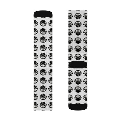 [White] Poogstek Whimsical Sublimation Socks, Cozy Gift for Friends, Fun Fashion Accessory, Everyday Wear, Unique Patterned Socks