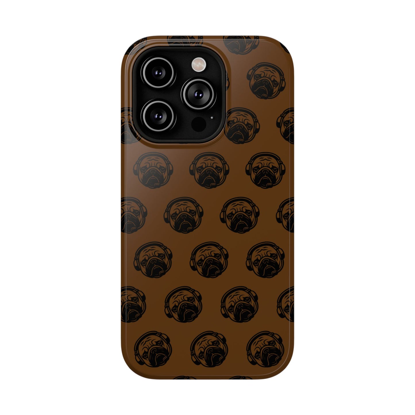 [Brown] Poogstek Logo Stylish Impact-Resistant Phone Case with Cool Headphone Design, Hipster Gift, Fun Phone Accessory, Trendy Tech Case, Unique [...]