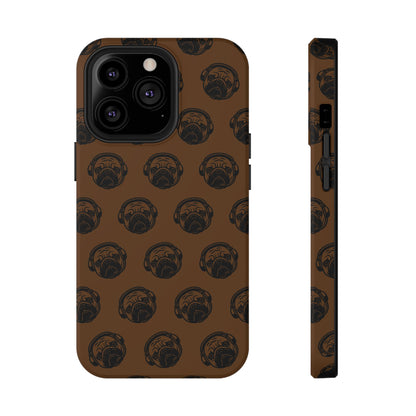 [Brown] Poogstek Logo Stylish Impact-Resistant Phone Case with Cool Headphone Design, Hipster Gift, Fun Phone Accessory, Trendy Tech Case, Unique [...]