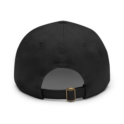 [Black] Unisex Poogs Hat with Leather Patch, Cute Pet Lover Cap, Gift for Dog Owners, Adjustable Baseball Cap, Fun Casual Headwear