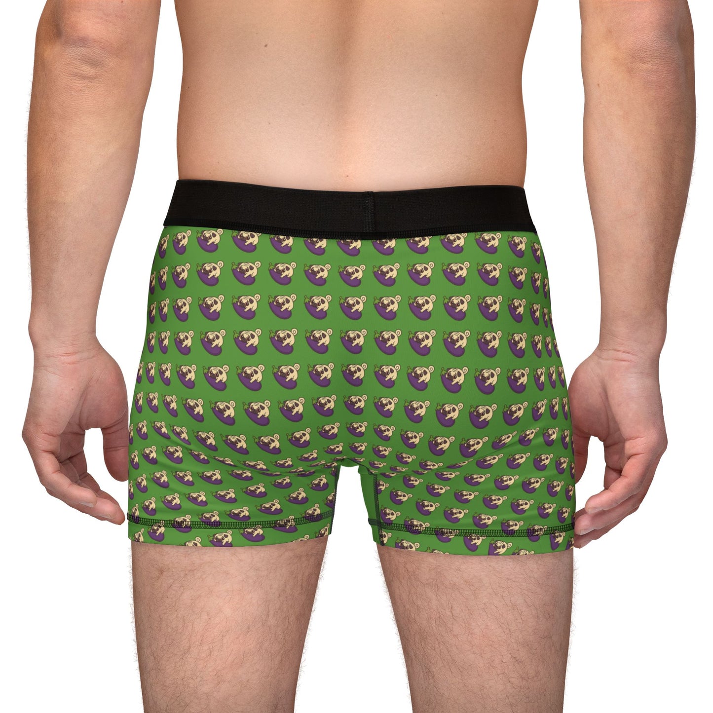 Whimsical Pug-Themed Men's Boxers, Fun Underwear for Dog Lovers, Unique Gifts, AOP Printed Boxers, Playful Everyday Comfort