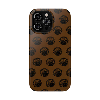 [Brown] Poogstek Logo Stylish Impact-Resistant Phone Case with Cool Headphone Design, Hipster Gift, Fun Phone Accessory, Trendy Tech Case, Unique [...]