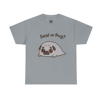 Cute Pug or Seal Tee, Casual Dog Lover's T-Shirt, Gift for Pet Owners, Funny Friendship Shirt, Unisex Cotton Tee
