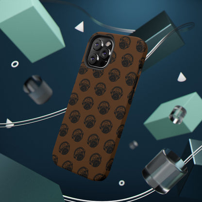 [Brown] Poogstek Logo Stylish Impact-Resistant Phone Case with Cool Headphone Design, Hipster Gift, Fun Phone Accessory, Trendy Tech Case, Unique [...]