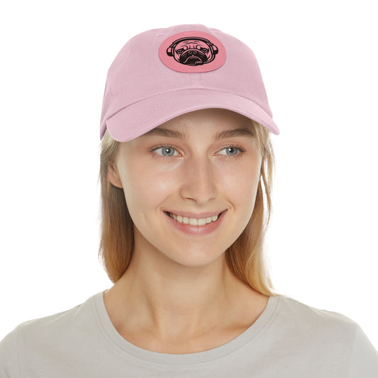 [Pink] Unisex Poogstek Hat with Leather Patch, Cute Pet Lover Cap, Gift for Dog Owners, Adjustable Baseball Cap, Fun Casual Headwear