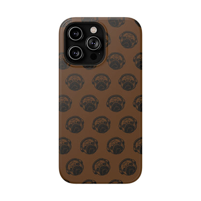 [Brown] Poogstek Logo Stylish Impact-Resistant Phone Case with Cool Headphone Design, Hipster Gift, Fun Phone Accessory, Trendy Tech Case, Unique [...]