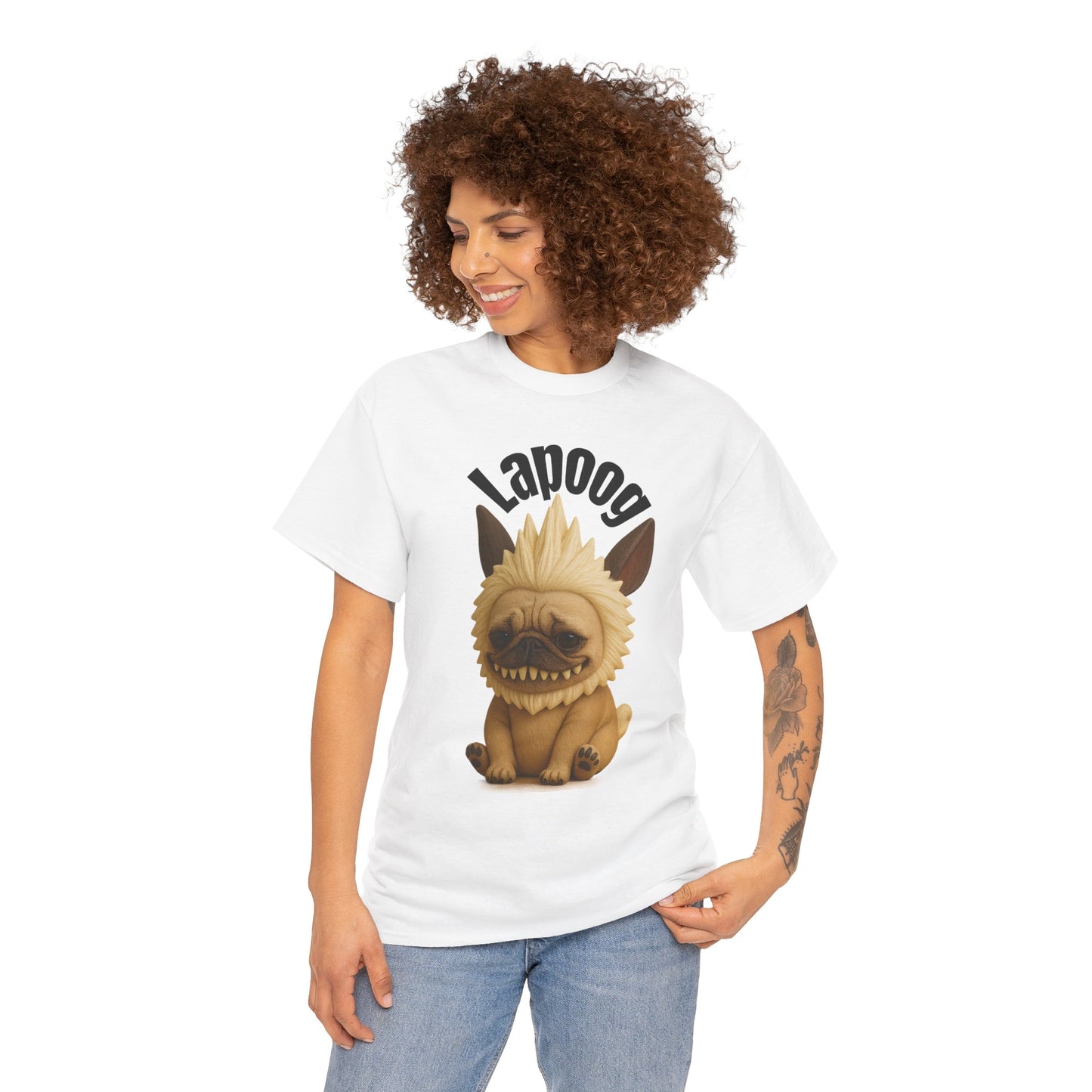 Cute Lapoog Tee, Casual Dog Lover's T-Shirt, Halloween Gift for Pet Owners, Funny Friendship Shirt, Unisex Cotton Tee