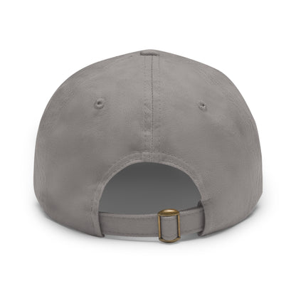 [Grey] Unisex Poogstek Hat with Leather Patch, Cute Pet Lover Cap, Gift for Dog Owners, Adjustable Baseball Cap, Fun Casual Headwear