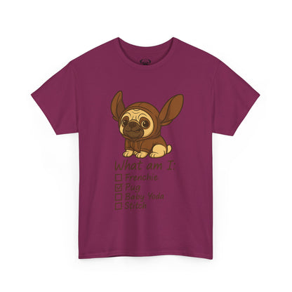 Pug Frenchie or Baby Yoda Tee, Casual Dog Lover's T-Shirt, Halloween Gift for Pet Owners, Funny Friendship Shirt, Unisex Cotton Tee