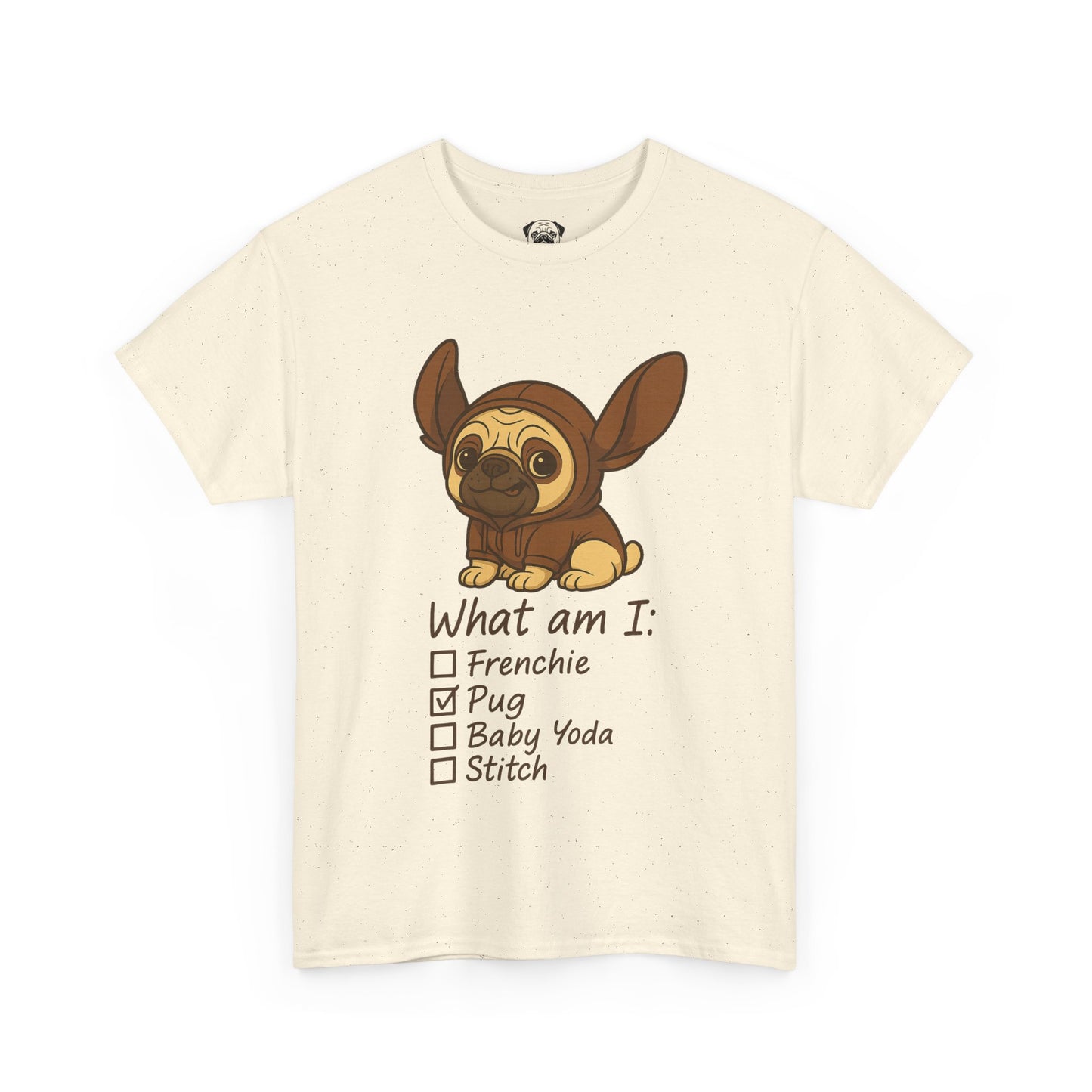 Pug Frenchie or Baby Yoda Tee, Casual Dog Lover's T-Shirt, Halloween Gift for Pet Owners, Funny Friendship Shirt, Unisex Cotton Tee