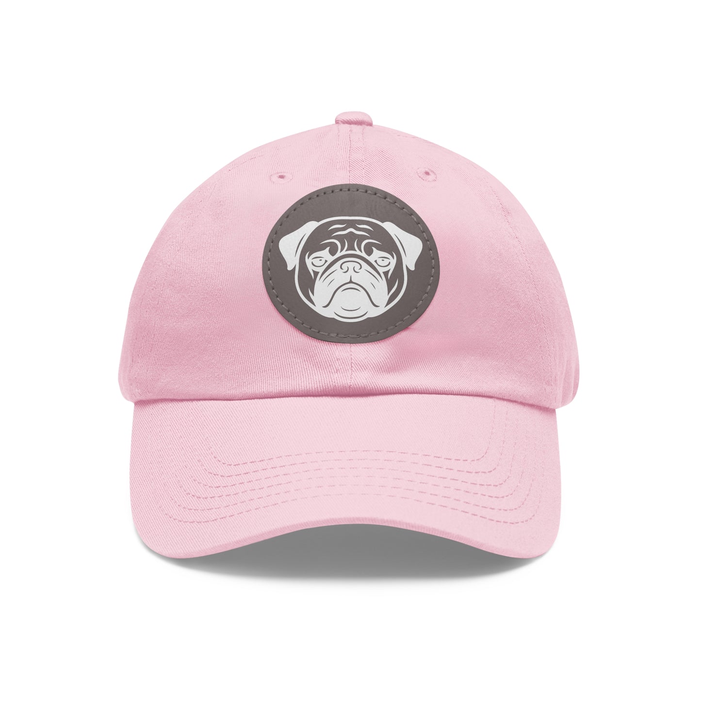 [Pink] Unisex Poogs Hat with Leather Patch, Cute Pet Lover Cap, Gift for Dog Owners, Adjustable Baseball Cap, Fun Casual Headwear