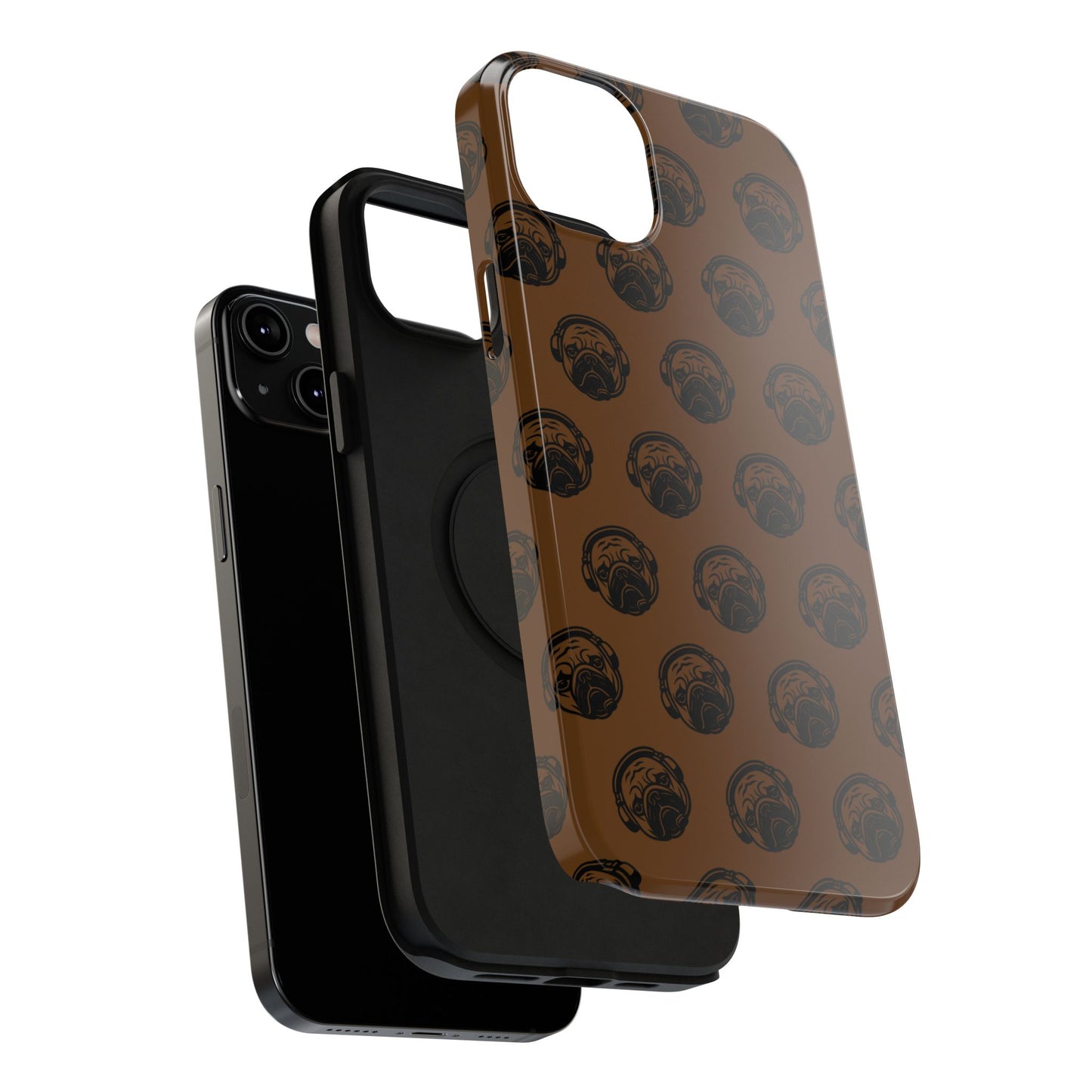 [Brown] Poogstek Logo Stylish Impact-Resistant Phone Case with Cool Headphone Design, Hipster Gift, Fun Phone Accessory, Trendy Tech Case, Unique [...]