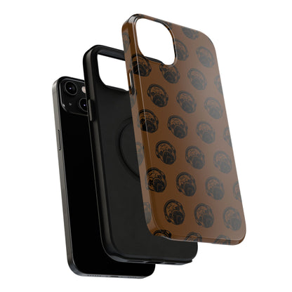 [Brown] Poogstek Logo Stylish Impact-Resistant Phone Case with Cool Headphone Design, Hipster Gift, Fun Phone Accessory, Trendy Tech Case, Unique [...]