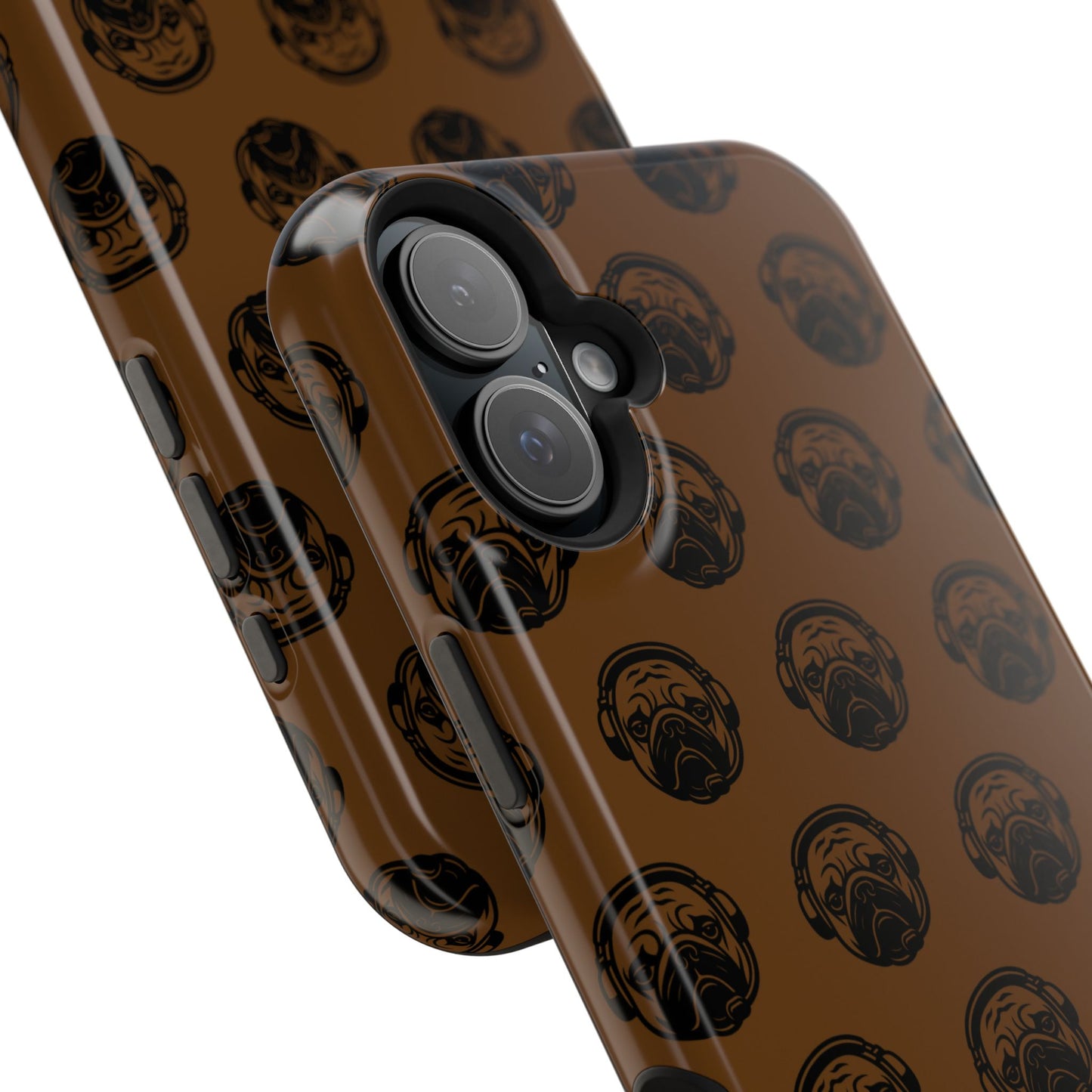 [Brown] Poogstek Logo Stylish Impact-Resistant Phone Case with Cool Headphone Design, Hipster Gift, Fun Phone Accessory, Trendy Tech Case, Unique [...]