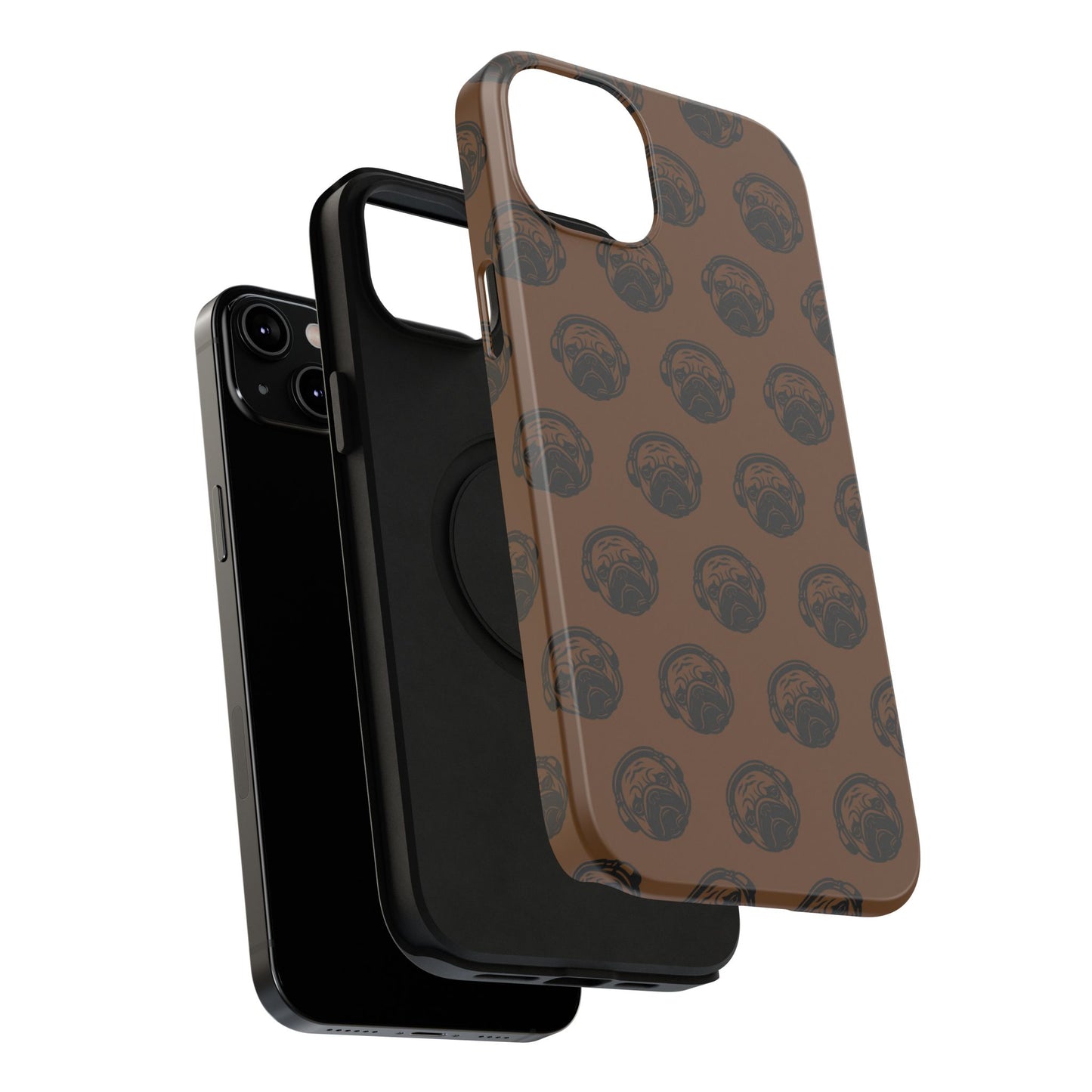 [Brown] Poogstek Logo Stylish Impact-Resistant Phone Case with Cool Headphone Design, Hipster Gift, Fun Phone Accessory, Trendy Tech Case, Unique [...]