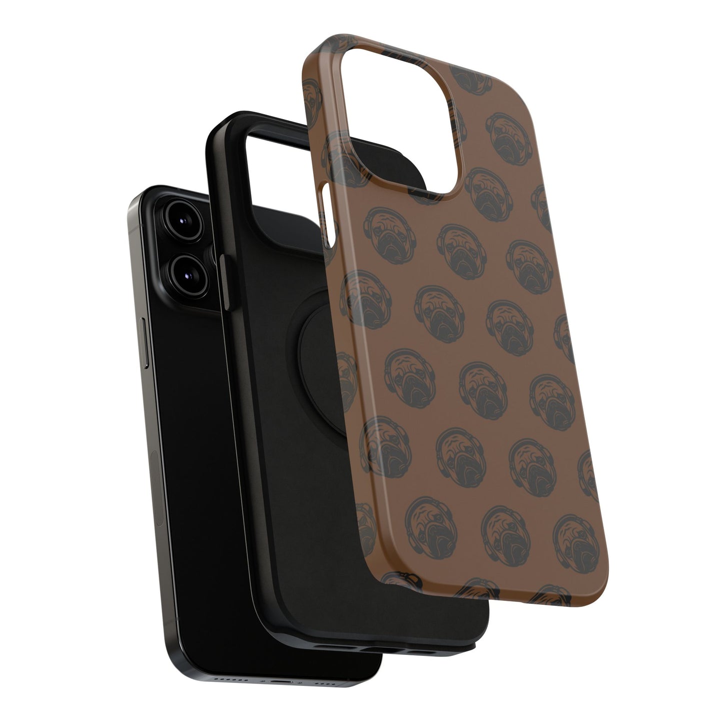 [Brown] Poogstek Logo Stylish Impact-Resistant Phone Case with Cool Headphone Design, Hipster Gift, Fun Phone Accessory, Trendy Tech Case, Unique [...]