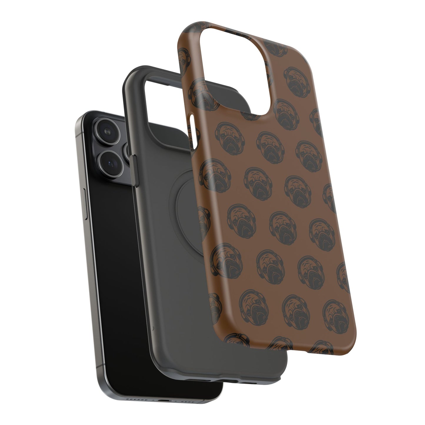 [Brown] Poogstek Logo Stylish Impact-Resistant Phone Case with Cool Headphone Design, Hipster Gift, Fun Phone Accessory, Trendy Tech Case, Unique [...]