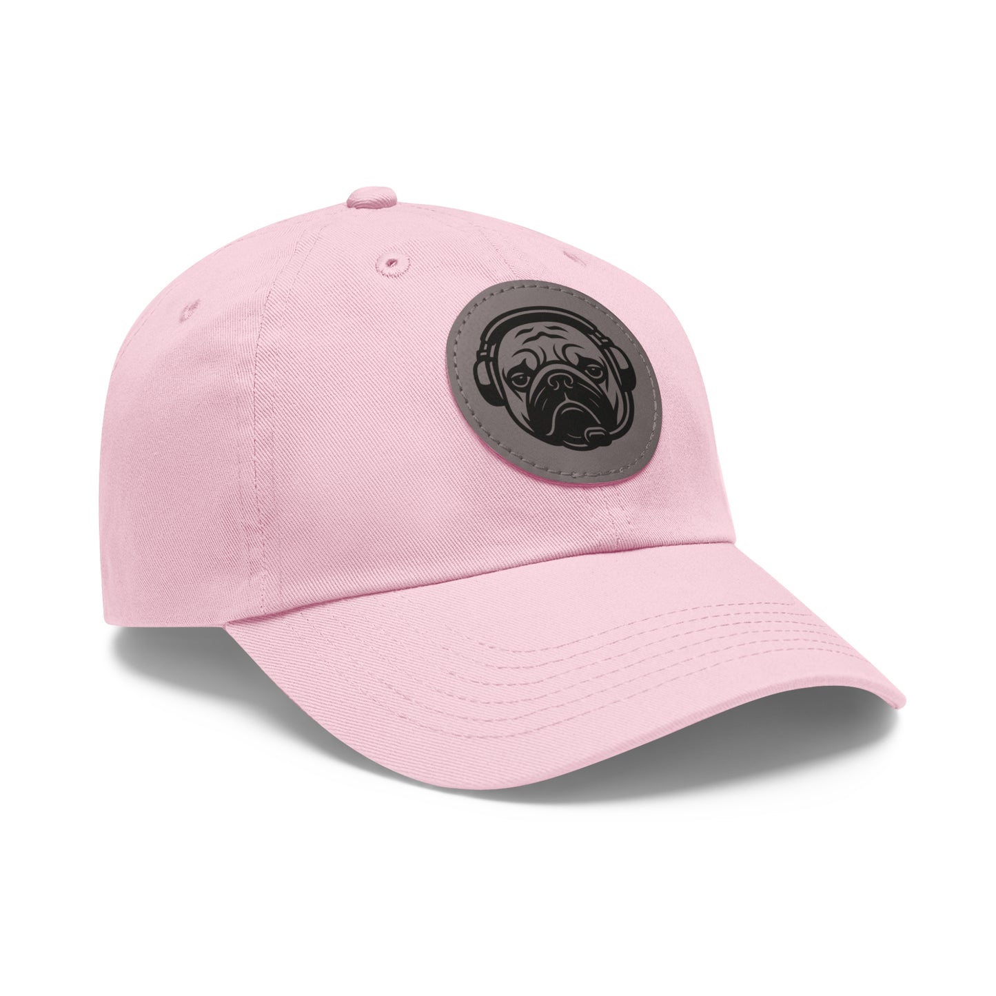 [Pink] Unisex Poogstek Hat with Leather Patch, Cute Pet Lover Cap, Gift for Dog Owners, Adjustable Baseball Cap, Fun Casual Headwear