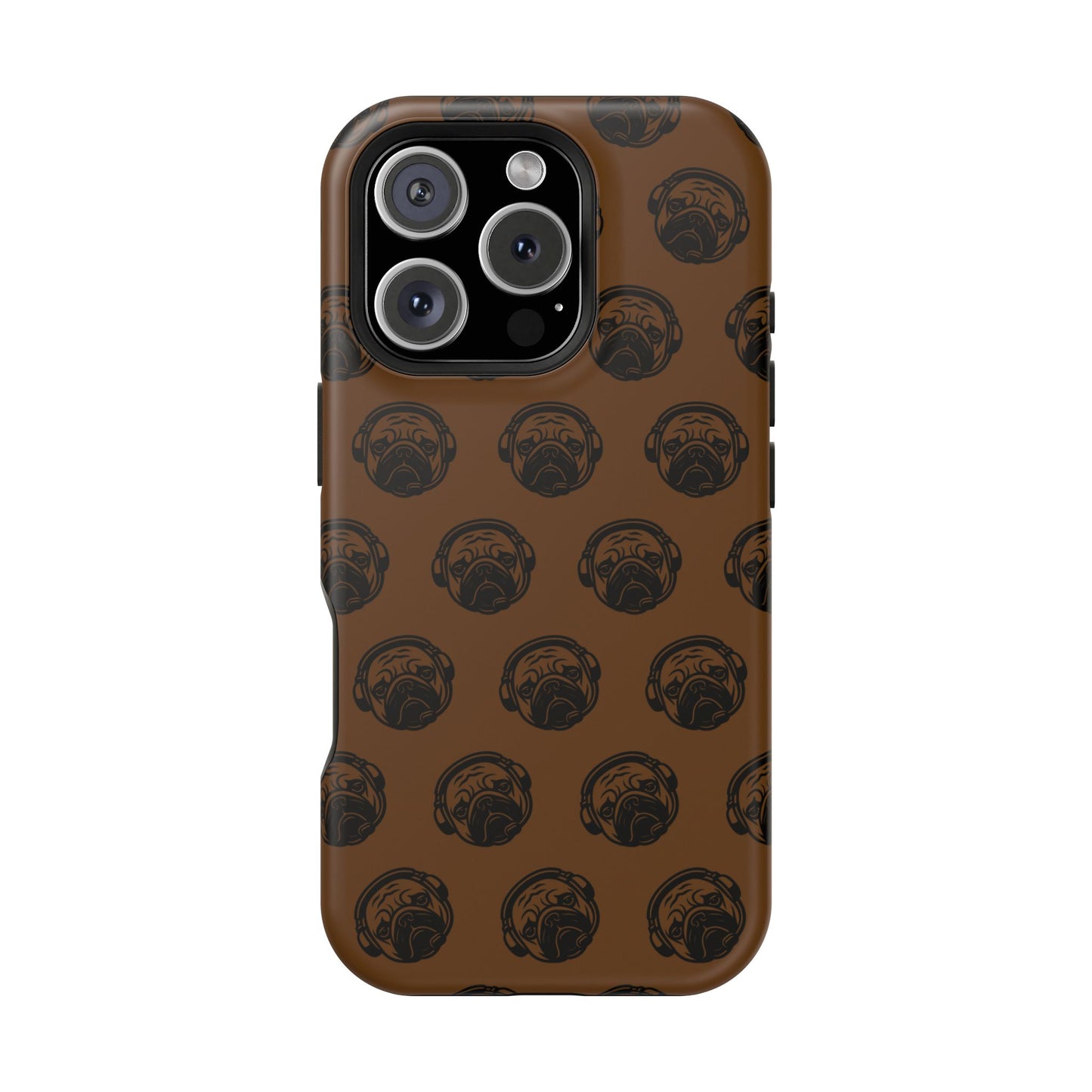 [Brown] Poogstek Logo Stylish Impact-Resistant Phone Case with Cool Headphone Design, Hipster Gift, Fun Phone Accessory, Trendy Tech Case, Unique [...]