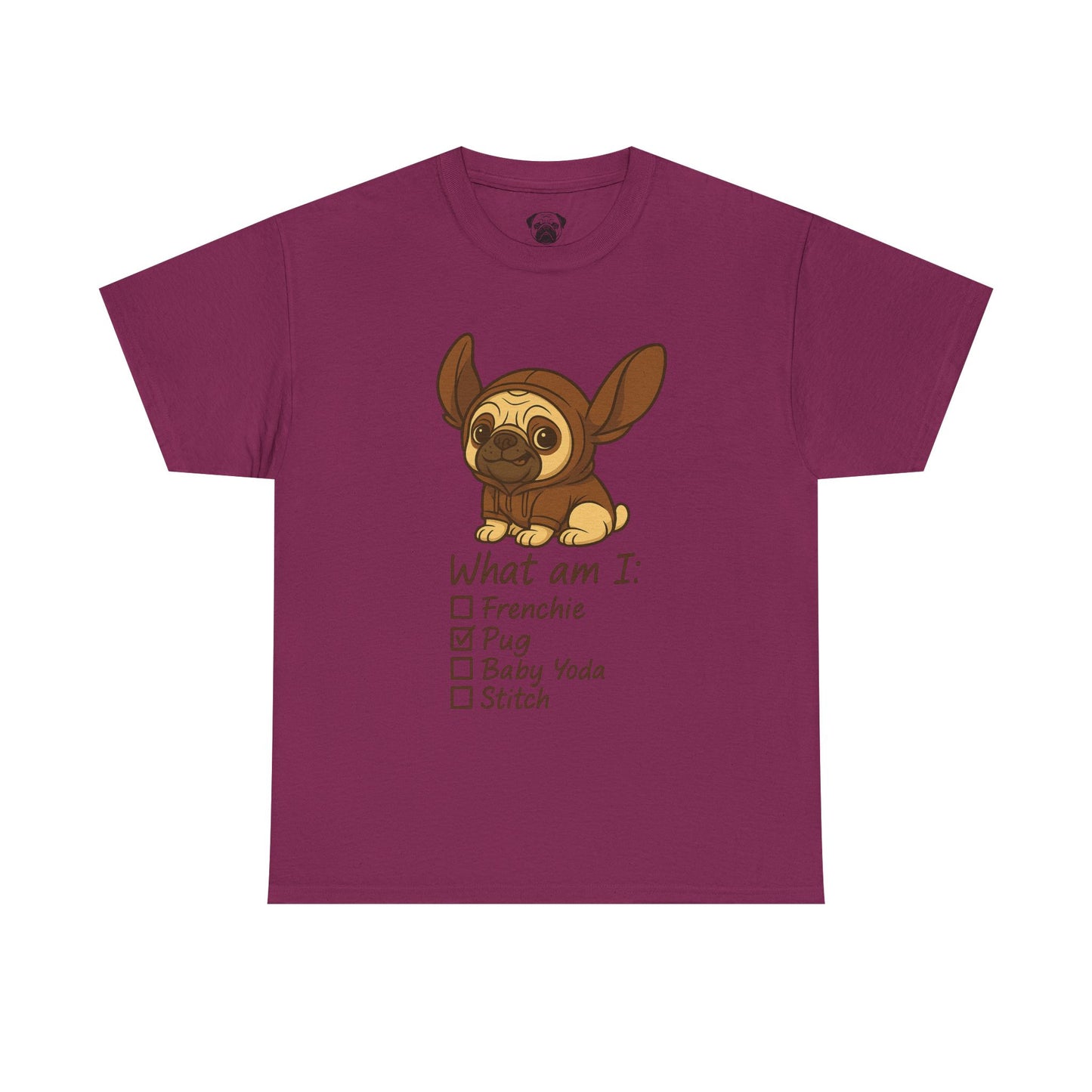 Pug Frenchie or Baby Yoda Tee, Casual Dog Lover's T-Shirt, Halloween Gift for Pet Owners, Funny Friendship Shirt, Unisex Cotton Tee