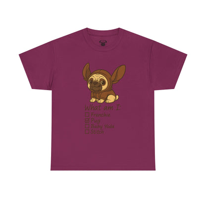 Pug Frenchie or Baby Yoda Tee, Casual Dog Lover's T-Shirt, Halloween Gift for Pet Owners, Funny Friendship Shirt, Unisex Cotton Tee